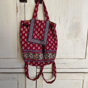 Vera Bradley Red Leaf pattern backpack like new